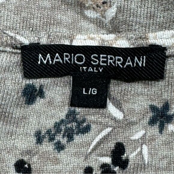 Mario Serrani Tunic Top L Floral Taupe Ultra Soft Lightweight Relaxed Spring - Picture 9 of 11